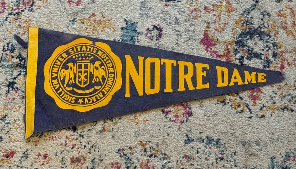 Vintage University of Notre Dame Pennant